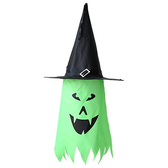 Nrmvnmi Halloween Decorations Outdoor Hanging Lighted Glowing Ghost Witch Hat Halloween Decorations Indoor Outside Ornaments Halloween Party Lights String for Yard Tree Garden
