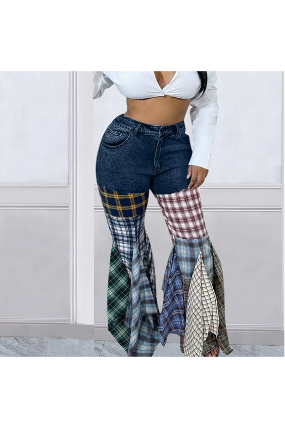 High Waisted Ripped Flare Jeans for Women Distressed Bell Bottom Jeans Wide Leg Pants High Rise Wide Leg Jeans for Women