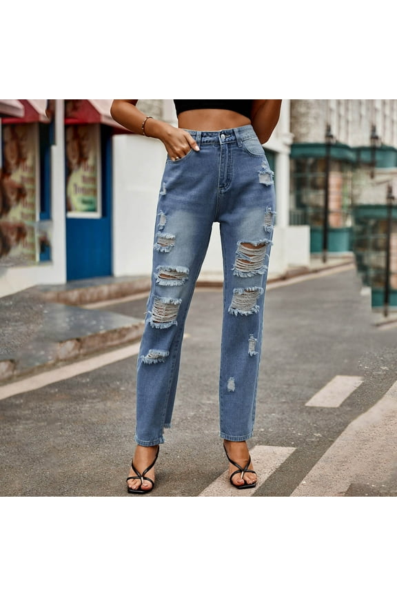High Waisted Ripped Flare Jeans for Women Distressed Bell Bottom Jeans Wide Leg Pants High Rise Wide Leg Jeans for Women