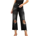 thumbnail image 1 of Nrmvnmi High Waisted Ripped Flare Jeans for Women Distressed Bell Bottom Jeans Wide Leg Pants High Rise Wide Leg Jeans for Women, 1 of 6