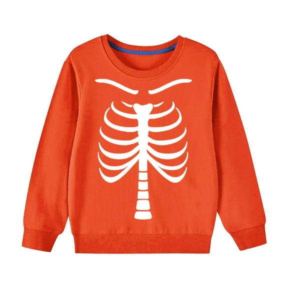 Nrmvnmi Kids Girls Boys Cotton Halloween Sweatshirt Graphic Prints Pullover Tops Crew Neck Long Sleeve Holiday Fleece Lightweight Tops With Side Seam Loose Fit Trendy Sweatshirt