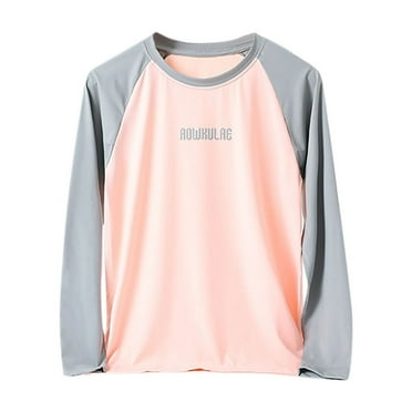 Nrmvnmi Kids Long Sleeve Rash Guard Shirt Running Swimwear UPF 50+ Sun Protection (Big & Tall)
