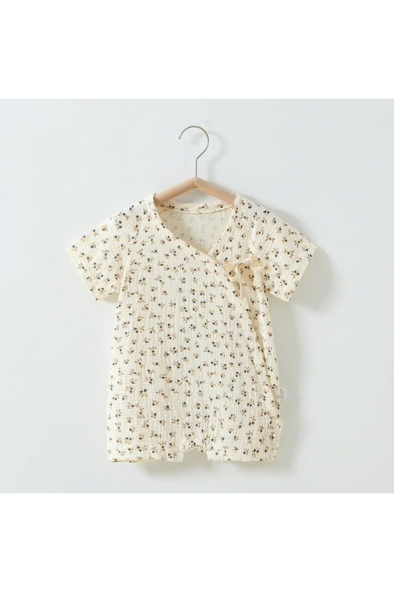Kimono Robe Newborn Cotton Yarn Robe Daisy Prints Short Sleeve Baby Romper Infant Japanese Pajamas Mothers Day Gifts 6 Months