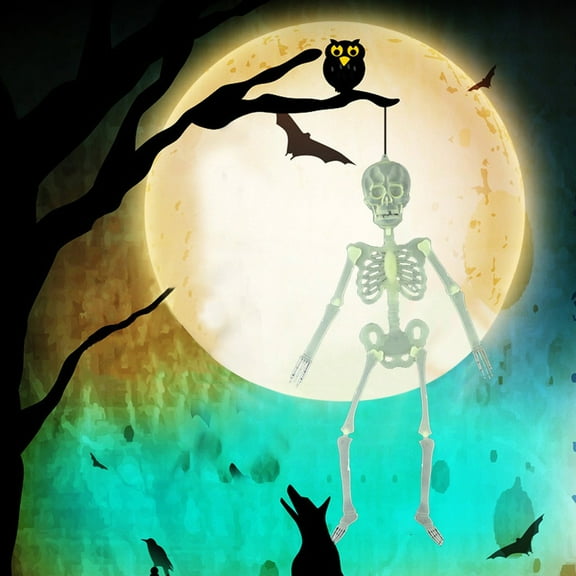 Nrmvnmi Luminous Skeleton for Halloween Decorations,Glow in The Dark Mini Skeleton 6" Small Skeleton Figurines for Craft Halloween Party Supplies