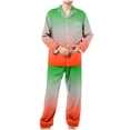 thumbnail image 1 of Nrmvnmi Men Pajama Sets Sleepwear 2024 Soft Cozy Gradient Color Pajama Sets Collared Neck Long Sleeved Tops And Elastic Wais Pants Pajamas Suits Lightweight Breath Loungewear, 1 of 1