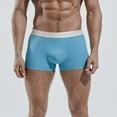 thumbnail image 1 of Nrmvnmi Men's Briefs Ice Silk Breathable Underwear Lace Boxer Briefs Blue-S, 1 of 8