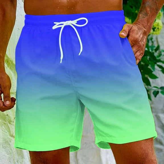 Nrmvnmi Men's Hawaiian Beach Shorts Elastic Waist Drawstring Lightweight Summer Casual Shorts with Pocket Father's Day Gifts For Dad ,4th of July Gifts for Men