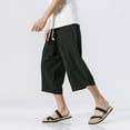 thumbnail image 1 of Nrmvnmi Men's Linen Cotton Capri Pants Loose Fit Elastic Waist Wide Leg Baggy Harem Pants Mothers day Gifts for Wife, 1 of 6
