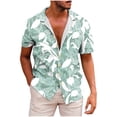 thumbnail image 1 of Nrmvnmi Mens Hawaiian Shirt Short Sleeve Button Down Shirts Tropical Summer Beach Shirts Casual Floral Aloha Shirts Independence Day, 1 of 5