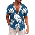 thumbnail image 1 of Nrmvnmi Mens Hawaiian Shirt Short Sleeve Button Down Shirts Tropical Summer Beach Shirts Casual Floral Aloha Shirts Independence Day, 1 of 4