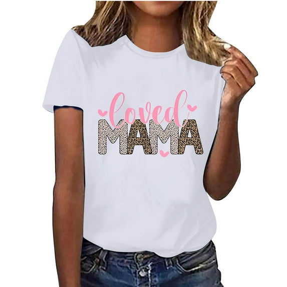 Nrmvnmi Mothers Baseball Tee Shirt for Women Short Sleeve Letter Printed Graphic Mom Gifts Tee Shirts Mothers Day Gifts