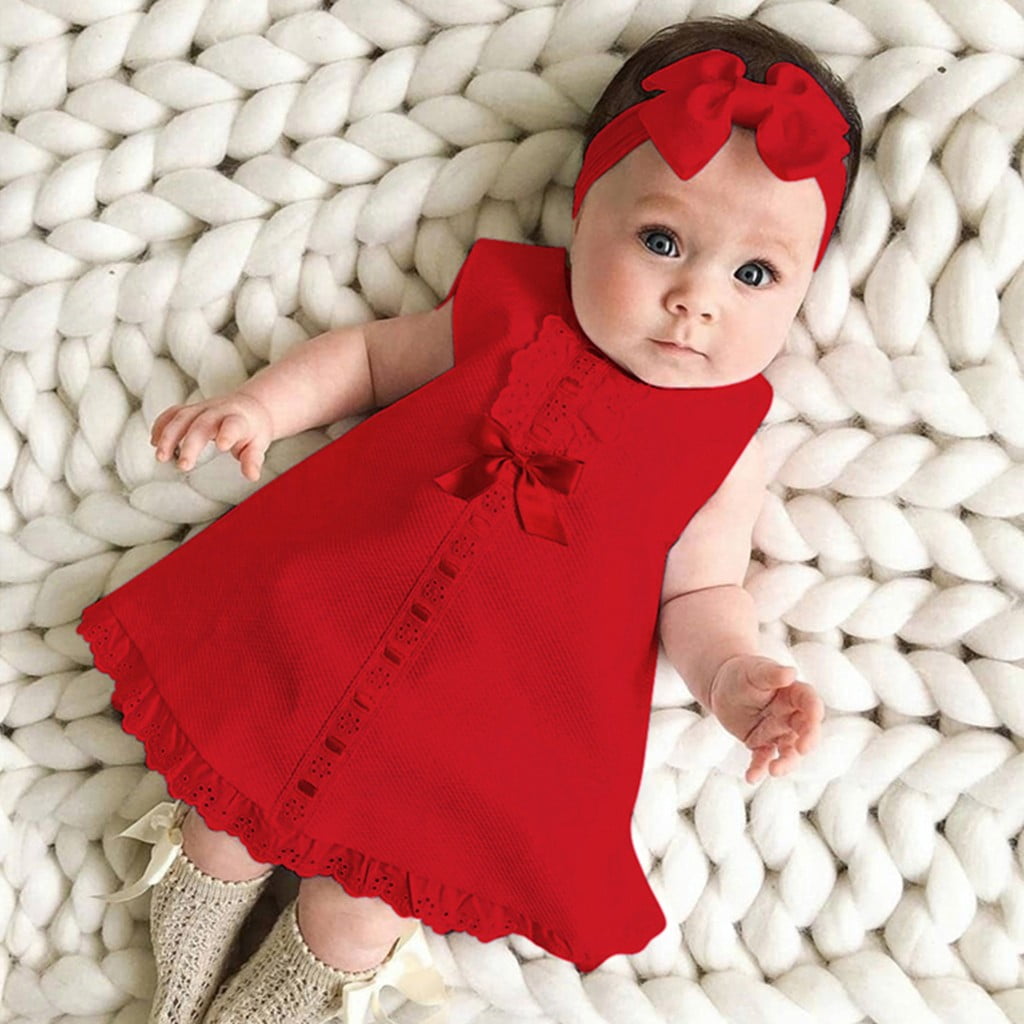 open lace back dress Baby Girl Clothes Patpat Party Dress Striped Long-Sleeve
