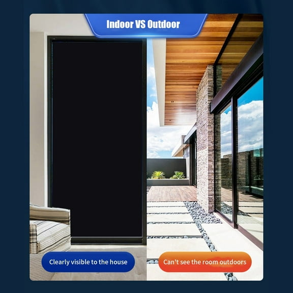 Nrmvnmi One Way Privacy Window Film Reflective Window Film See Out Not in Window Film Sun Blocking Heat Control Anti UV Non-Adhesive Static Cling for Home Office, 17.5 Inch X 6.5 Feet
