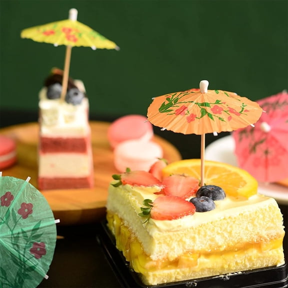 Nrmvnmi Pack 144 Cocktail Umbrella Parasol Picks 4 Inch Assorted Colors,Drink Umbrella Toothpicks for Drink&Food, Decorative toothpicks for Party,Hotel,Restaurant,Hawaiian Party,Children's Day