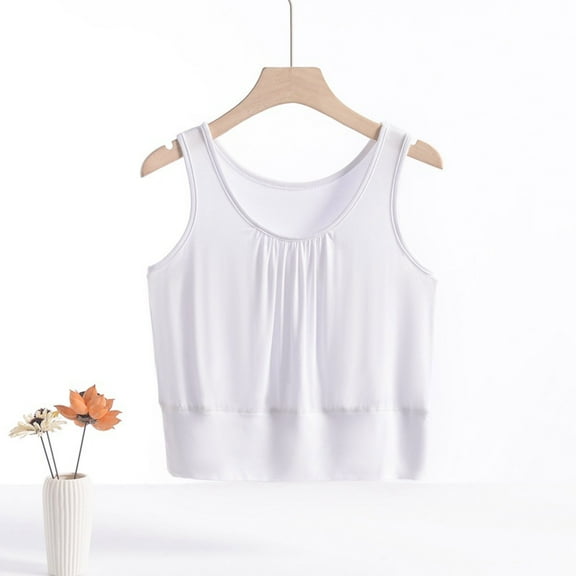 Nrmvnmi Pajamas Tops For Womens Modal Built-in Bra Padded Camisole Yoga Tank Tops Built in Bra Tank Tops Summer Basic Layering Yoga Top for Women 2024
