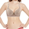 thumbnail image 1 of Nrmvnmi Plus Size Elegant Bra, Women's Plus Contrast Lace Cut Out Push Up Supportive Bra Beige-4XL, 1 of 3