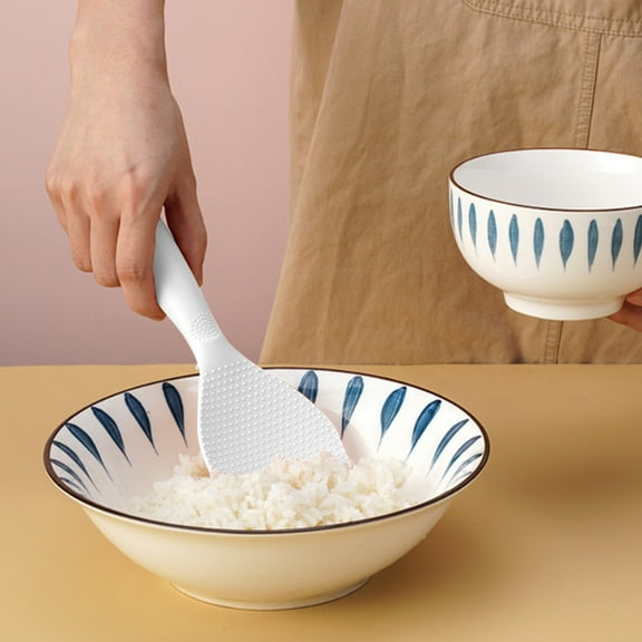Nrmvnmi Rice Paddle, Silicone Standing Rice Spatula with Non Stick Rice Spoon Paddle Heat Resistant Rice Cooker Spoon, Serving Spoon for Rice
