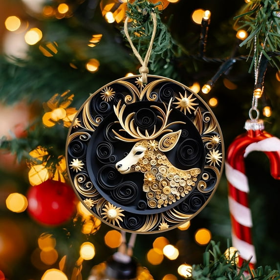 Nrmvnmi Snowman Christmas Tree Ornament Decorations,1Pcs Cartoon Winter Xmas Tree Wall Car Art Pendant,Holiday Home Office Party Decor,Acrylic Round Creative Vintage Crafts Gifts Hanging