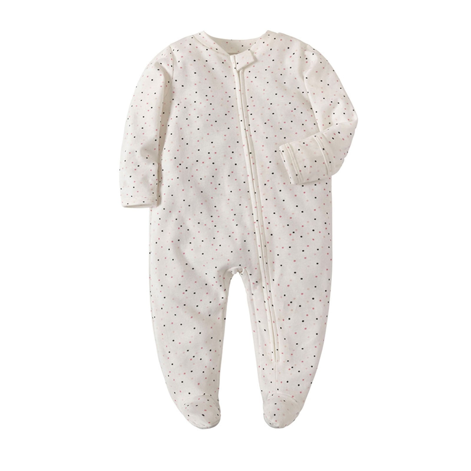 White Solid Color Footie Pajamas Nrmvnmi Solid Color Cotton Baby