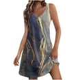 thumbnail image 1 of Nrmvnmi Summer Dresses for Women 2024 Beach Loose V Neck Sleeveless Mini Dress Floral Printed Casual Sundress with Pockets Boho Floral T-Shirts Dress Tank Dresses Blue 2XLMothers Day Gifts, 1 of 6