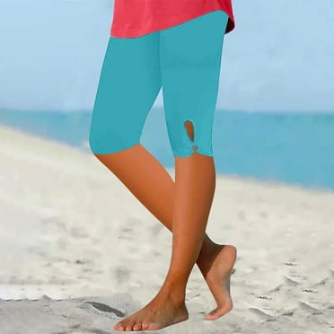 Nrmvnmi Summer Saving 2024 Capri Leggings for Women Fit Control Knee Length Capri Leggings 2024 Summer Cropped Pants Casual Comfy Solid CaprisFor Womens Gifts