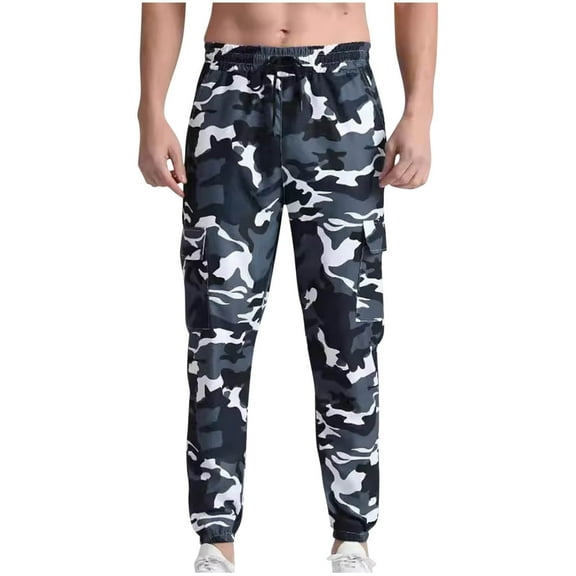Nrmvnmi Summer Saving 2024 Cargo Pants for Men Camouflage Casual Multiple Pockets Straight Type Fitness Hiking Pants Jogging Sweatpants Trousers For Mens Gifts