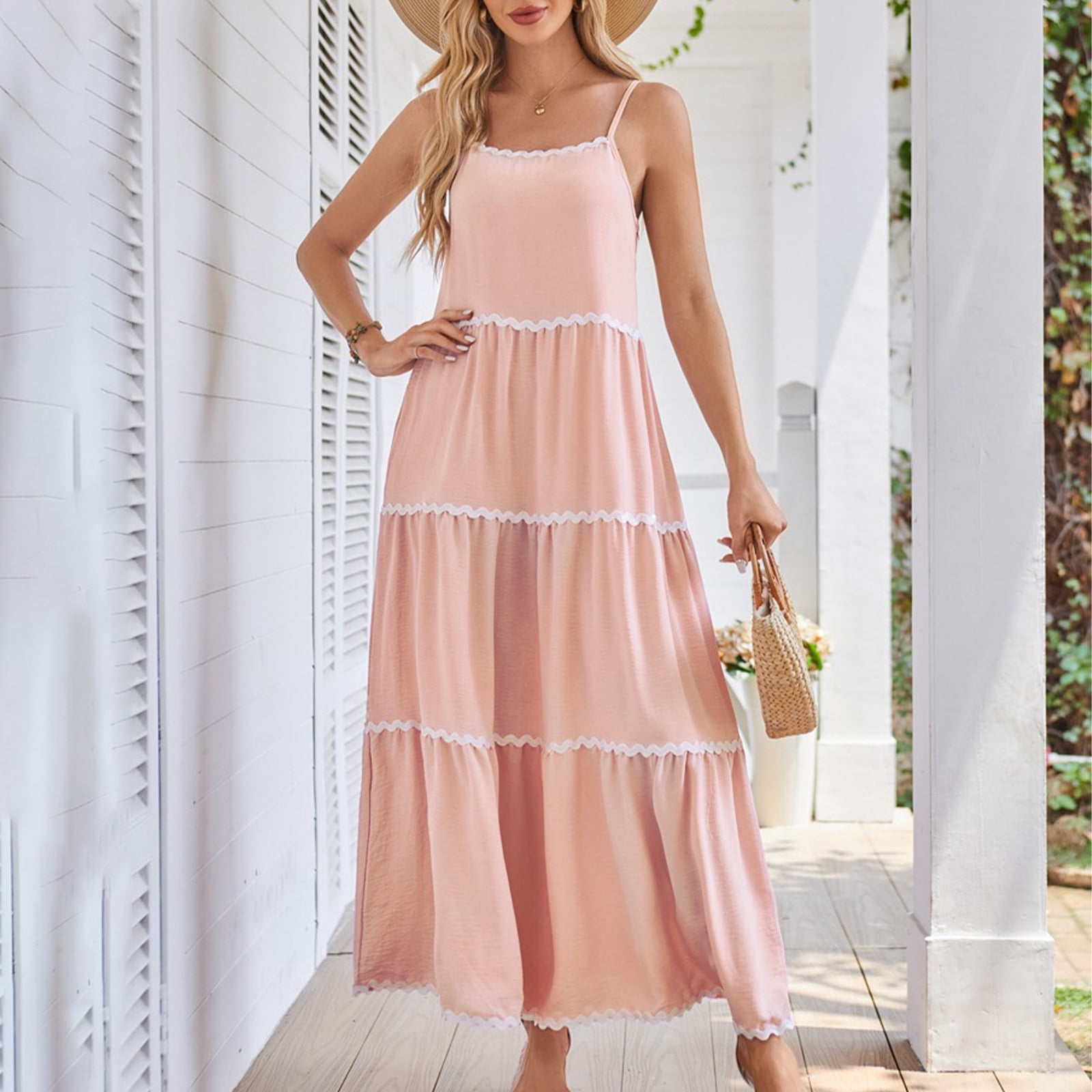 Dresses | Boho Floral Paisley Print Deep V Neck Smocked Cottagecore Cami Maxi Dress S M Xl