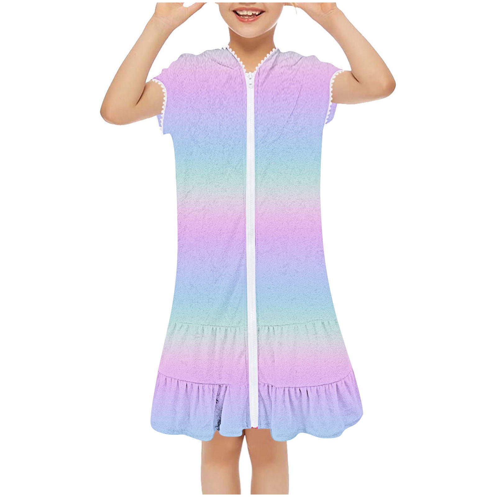 Nrmvnmi Summer Saving 2024 Girls Swim Cover Up Kids Swimsuit Coverup ...