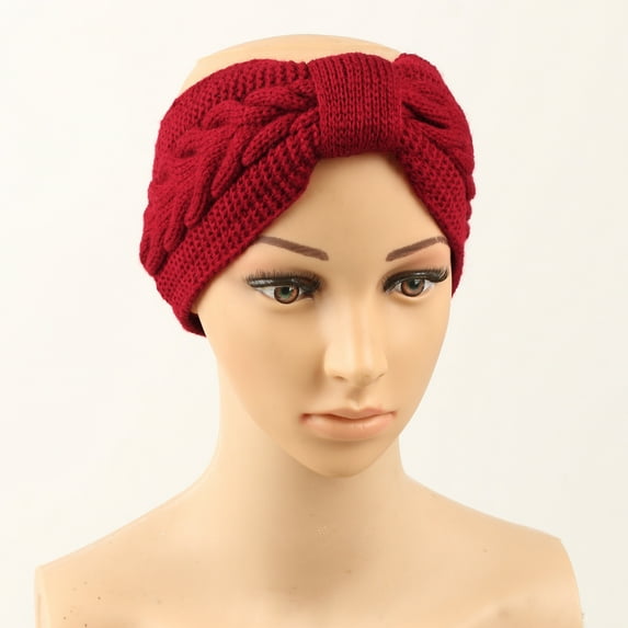 Nrmvnmi Summer Saving 2024 Knit Headbands Winter Ear Warmers, Twisted Elastic Turban Head Wraps with Bow Knot, Hair Band Accessories, Hair Scrunchies Scarves for Women Girls For Womens Gifts