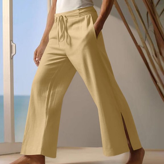 Nrmvnmi Summer Saving 2024 Mens Athletic Pants Side High Split Snap Button Striped Sweatpants Jogger Pants Casual Workout Trousers For Mens Gifts