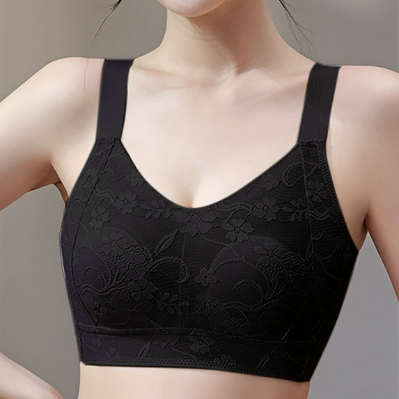 Nrmvnmi Summer Saving 2024 Push up Bra T-Shirt Bras for Women Wireless Plunge Bra Supportive Molded Pads Bras Comfort Lift up Deep V Neck For Women Gifts