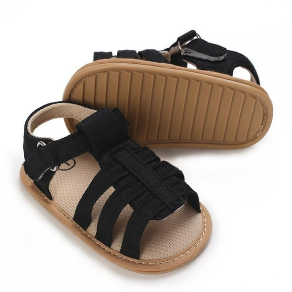 Nrmvnmi Summer Saving 2024 Spring And Summer Children Baby Toddler Shoes Boys And Girls Sandals Solid Color Bow Buckle Open Infant Dress Shoes Boys For Kids Gifts