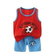 thumbnail image 1 of Nrmvnmi Summer Saving 2024 Toddler Baby Boy Girl Clothes Set Unisex Cotton Outfits Solid Sleeveless Tank Tops And Elastic Waistband Shorts 2PCS For Toddler Gifts, 1 of 1