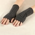 thumbnail image 1 of Nrmvnmi Summer Saving 2024 Women Arm Warmer Winter Fingerless Gloves Knit Solid Color Long Mitten Wrist Warmer with Thumb Hole For Women Gifts, 1 of 4