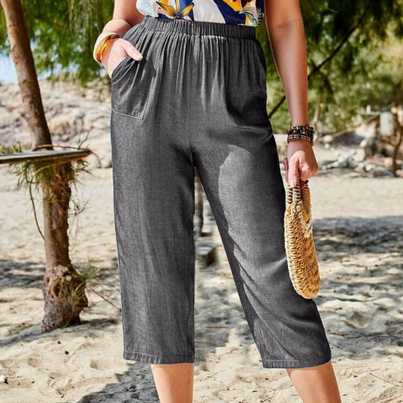 Nrmvnmi Summer Saving 2024 Women Wide Leg Dress Pants High Waisted Loose Fit Business Casual Work Trousers with Pockets 2024 For Women Gifts