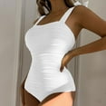 thumbnail image 1 of Nrmvnmi Summer Saving 2024 Womens One Piece Swimsuits Fit Control Cut Out Push Up Bathing Suits Criss Cross Ruching Modest Swimwear For Womens Gifts, 1 of 7