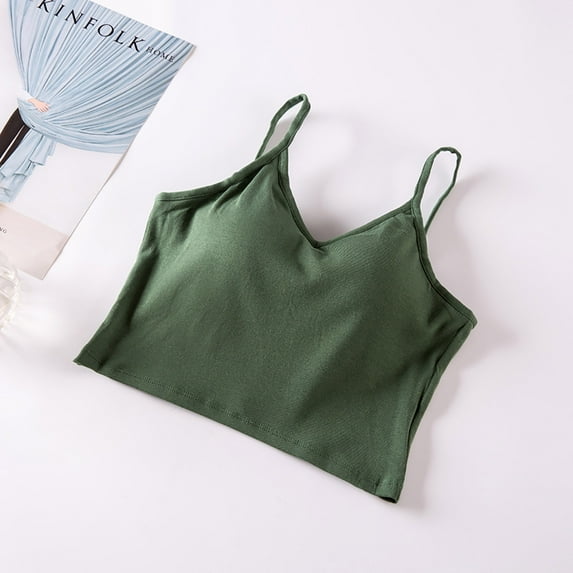 Nrmvnmi Pajamas Tops For Womens Modal Built-in Bra Padded Camisole Yoga Tank Tops Built in Bra Tank Tops Summer Basic Layering Yoga Top for Women 2024
