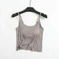 thumbnail image 1 of Nrmvnmi Summer Saving 2024 Womens T Shirts with Built in Bra Sleeveless T-Shirts Modal Padded Pajamas Wireless Bra Tops Yoga Shirts for Women For Womens Gifts, 1 of 3