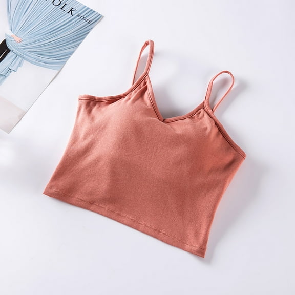 Nrmvnmi Summer Saving 2024 Womens T Shirts with Built in Bra Sleeveless T-Shirts Modal Padded Pajamas Wireless Bra Tops Yoga Shirts for Women For Womens Gifts