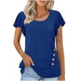 thumbnail image 1 of Nrmvnmi Summer Saving 2024 Womens T Shirts Short Sleeve V Neck Tops with Pockets Summer Fashion Trendy Soft Casual Comfy Outfits Clothes 2024 For Womens Gifts, 1 of 7