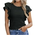 thumbnail image 1 of Nrmvnmi Summer Saving 2024 Womens T Shirts Short Sleeve V Neck Tops with Pockets Summer Fashion Trendy Soft Casual Comfy Outfits Clothes 2024 For Womens Gifts, 1 of 6