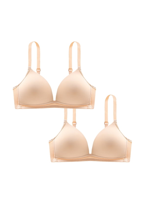 Summer Saving 2PC Women's Cloud Cotton Comfort Collection Scoop Neck Unlined Underwire Bra For Moms Gifts