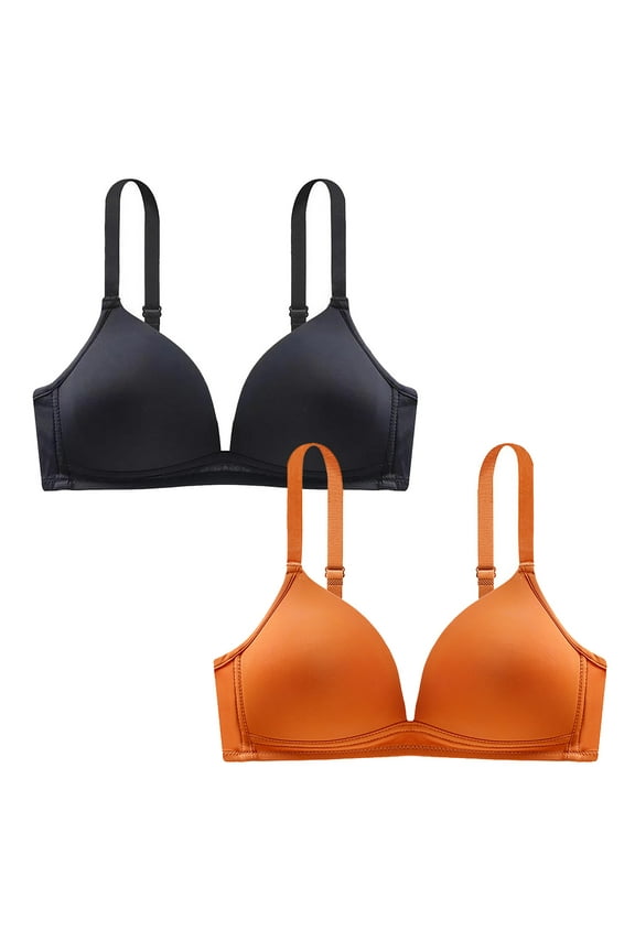 Summer Saving 2PC Women's Cloud Cotton Comfort Collection Scoop Neck Unlined Underwire Bra For Moms Gifts