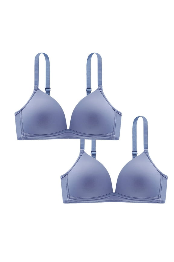 Summer Saving 2PC Women's Cloud Cotton Comfort Collection Scoop Neck Unlined Underwire Bra For Moms Gifts
