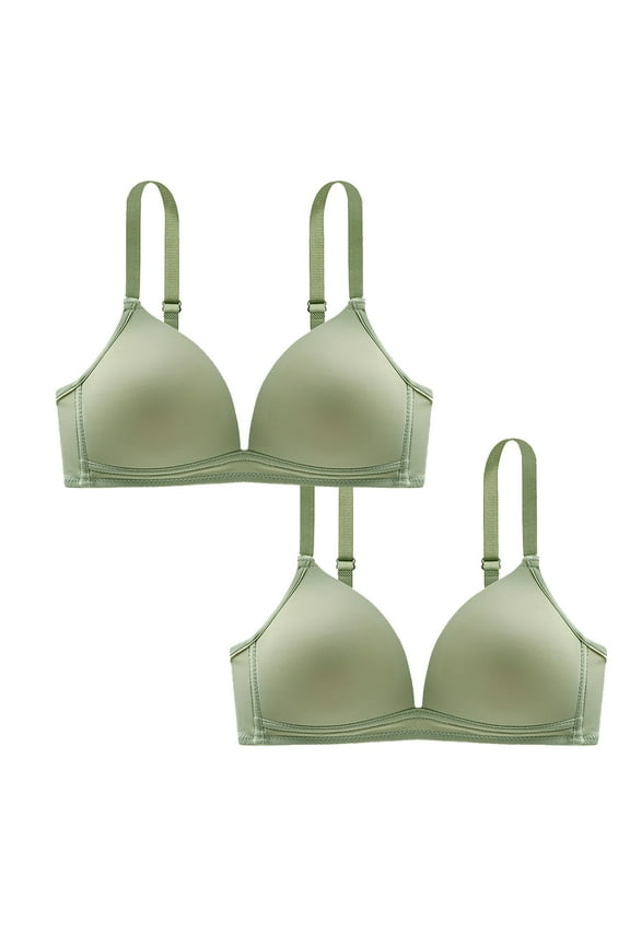 Summer Saving 2PC Women's Cloud Cotton Comfort Collection Scoop Neck Unlined Underwire Bra For Moms Gifts