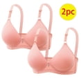 thumbnail image 1 of Nrmvnmi Summer Saving 2PC Womens Push Up Bras Padded Smoothing Sexy Wireless Bralettes V Neck Stretch Comfort Everyday Underwear T Shirt Bra For Moms Gifts, 1 of 4