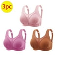 thumbnail image 1 of Nrmvnmi Summer Saving 3PC Daisy Bras for Older Women Front Button Closure Wireless Bra Push Up Breathable Sports Bra Plus Size Comfy Everyday Bralettes For Moms Gifts, 1 of 9