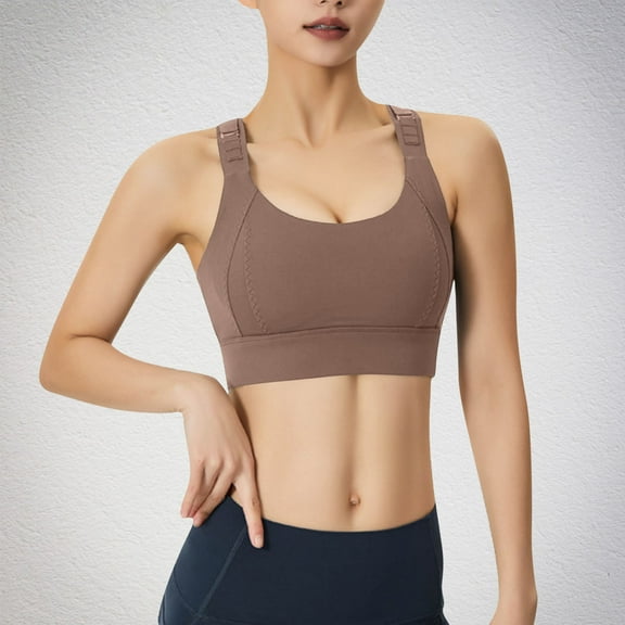 Nrmvnmi Summer Saving Crop Top with Built in Bra Backless Yoga Workout Tank Top Cute Longline Sports Bras for Women Open Back Bra Cami For Moms Gifts