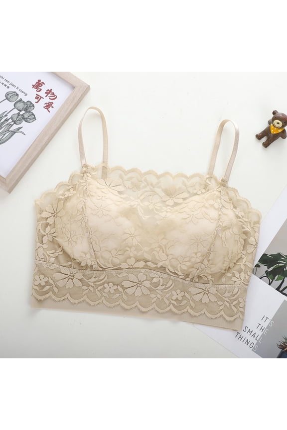 Summer Saving Fashion Woman's Lace Beauty Back Solid Strap Wrap Hollow Out Bra Underwear For Moms Gifts