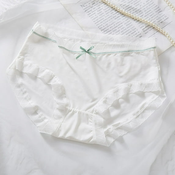 Nrmvnmi Summer Saving Ice Silk Brief Seamless Underwear for Women No Show Ice Silk Bikini Breathable Quick Dry Hipster Wavy Sides Invisibles Panties For Moms Gifts